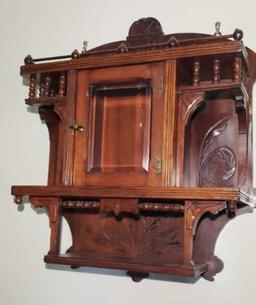 Victorian Wooden  Wall Shelf with Beveled