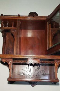 Victorian Wooden  Wall Shelf with Beveled