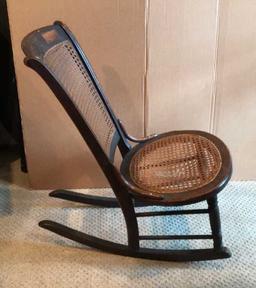 Antique Rocking Chairwith Cane Seat & Back