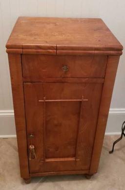 Antique Cabinet with Drawer and Door, 16 3/4’’ W