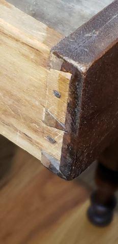Oak Table With (1) Drop Leaf Side, Carved Leaf