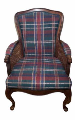 Wooden & Upholstered Chair with Cabriole