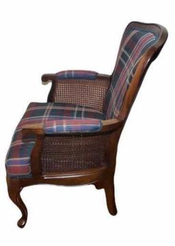 Wooden & Upholstered Chair with Cabriole