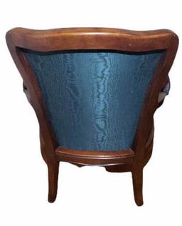 Wooden & Upholstered Chair with Cabriole