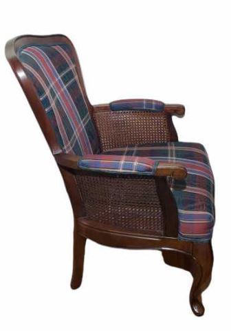 Wooden & Upholstered Chair with Cabriole