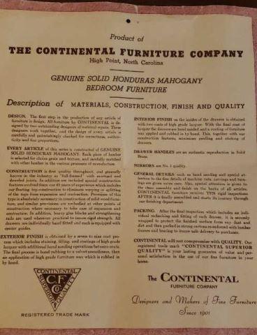 The Continental Furniture Company Solid Honduras