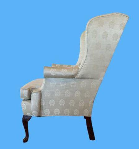 Upholstered Queen-Anne Style Wing Chair