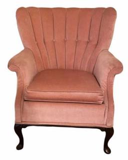 Vintage Upholstered Chair, Cabriole Legs