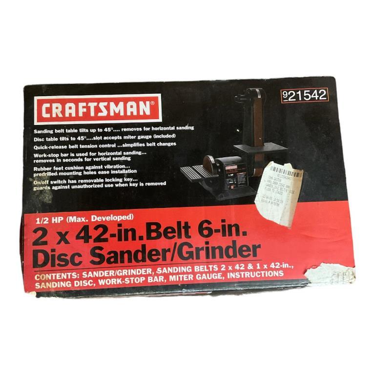 Craftsman Belt Sander - 1/2 HP 2x42” Belt, 6”