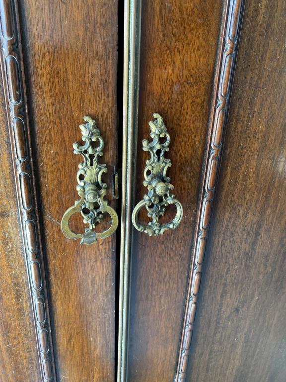 Antique Mahogany Wardrobe with Carved and Applied