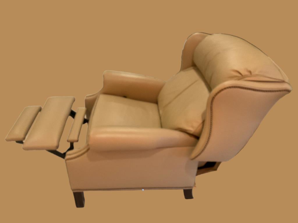 Hancock & Moore Leather Recliner--Brass Tacks - Battery Operated