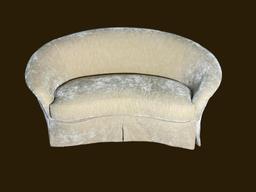 Upholstered Curved Loveseat
