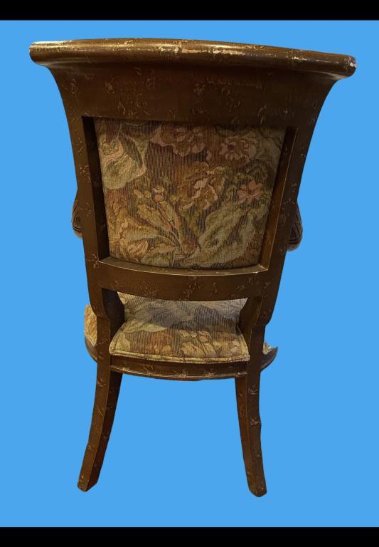 Wooden and Upholstered Arm Chair