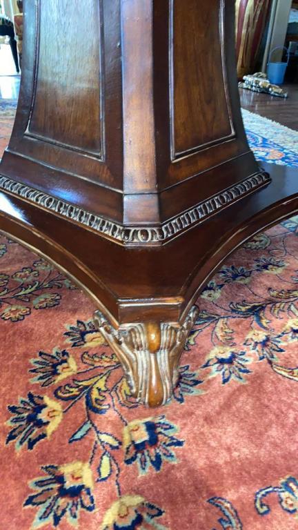 Round Pedestal Table with Inlaid Center Star