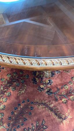 Round Pedestal Table with Inlaid Center Star