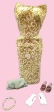 "Golden Girl" Barbie Outfit #911:  Gold & White