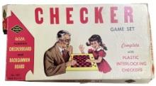 Vintage Built Rite Checker Game Set with n