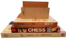 Assorted Vintage Chess Games and Pieces
