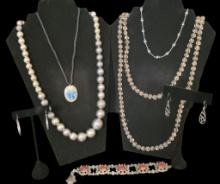 Assorted Vintage Costume Jewelry:  (4) Necklaces,