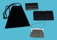 (3) Vintage Evening Bags and (1) Vintage Wallet