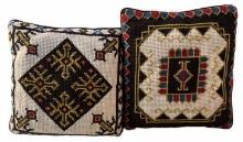 (2) Decorative Needlework Pillows