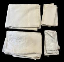 (2) Sets of Linen Tablecloths and Napkins: 98” c