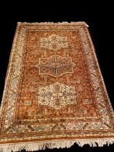 Persian Kazak Hand-Knotted Rug--Three Central