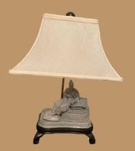 Celadon Figural Table Lamp