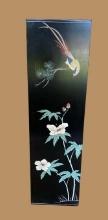 Japanese Black Lacquer Pedestal with Floral and