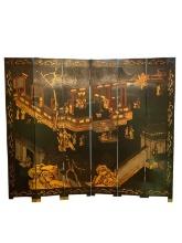Chinese Six-Panel Screen with Palace Garden