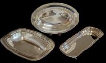 (3) Silver Plate Items:  Footed Silver on Copper
