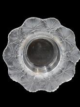 Lalique Crystal Honfleurs Geraniumn Leaf Art Glass