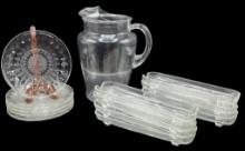 Assorted Glassware:  (8) Corn on the Cobb Plates,