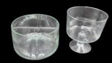 (2) Glass Items:  Glass Bowl 9 3/4" Diameter,