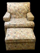 Upholstered Chair with Matching Ottoman