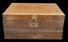 Wooden Hinged Decorative Box, Brass Knob and