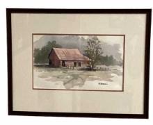 Framed & Double Matted Watercolor by Ed Norris--