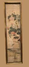 Framed Chinese Bird and Flower Scroll on Silk