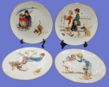 (4) Norman Rockwell Limited Edition Plates by