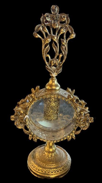 (3) Vintage Ormolu Filigree Vanity Items