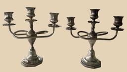 (2) Silver Plate Candelabras—William Adams A T