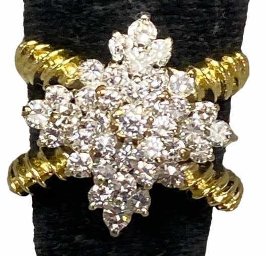 14 Kt Yellow Gold 1.28 Ct Diamond Cocktail