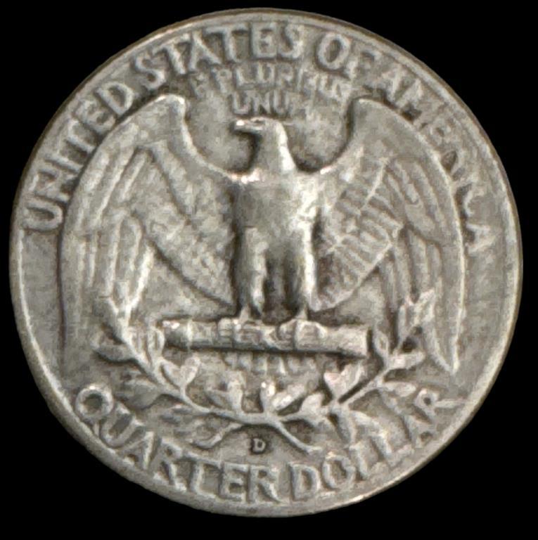 (9) Washington Quarters:  1950, 1951 D, 1952 S,