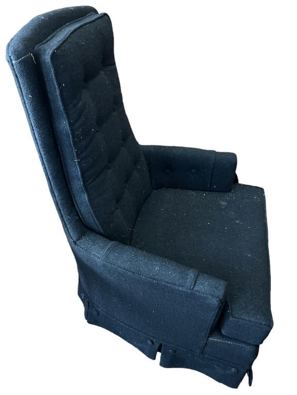 Black Tweed High Back Arm Chair
