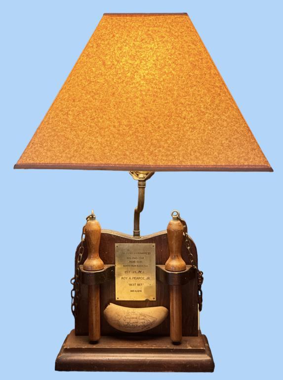 Nautical Lamp: Lamp with Award Plaque and