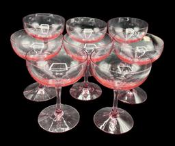 Pink Stemware:  (2) Water, (4) Iced Tea, (8)