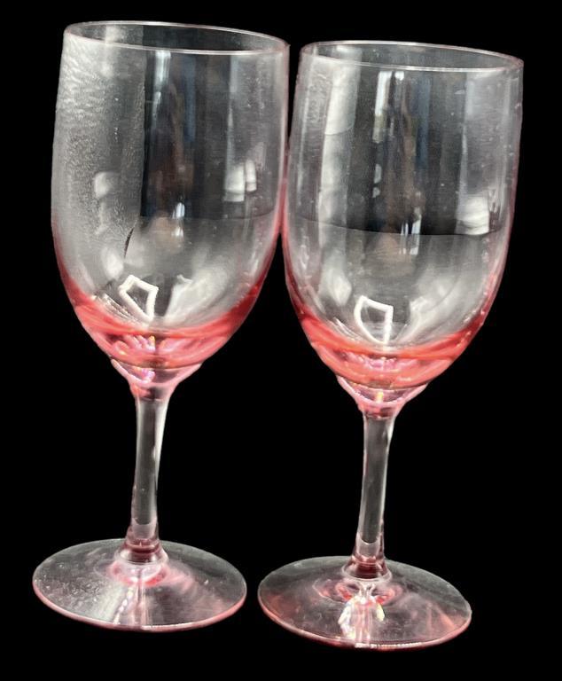 Pink Stemware:  (2) Water, (4) Iced Tea, (8)