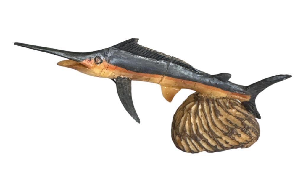 Carved Bone Marlin Figurine—5” Long, 27/8” Long