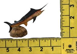Carved Bone Marlin Figurine—5” Long, 27/8” Long