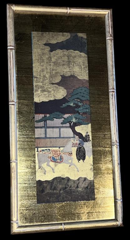 (2) Framed and Matted Oriental Silk Panels - 10